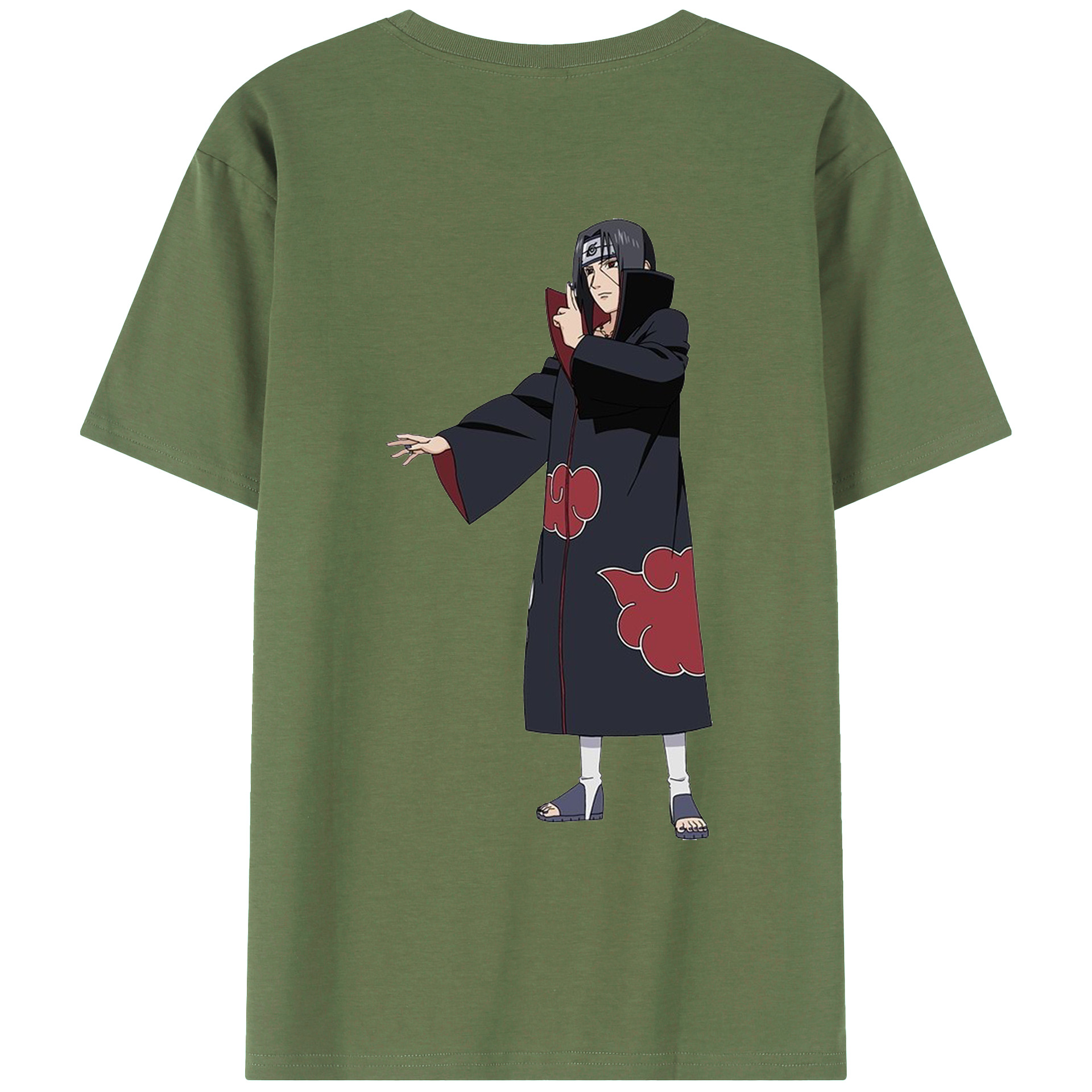 （画像用） NARUTO -ナルト- うちは イタチ Uchiha Itachi 綿100％ メンズ半袖Tシャツ（バックプリント） 通気性